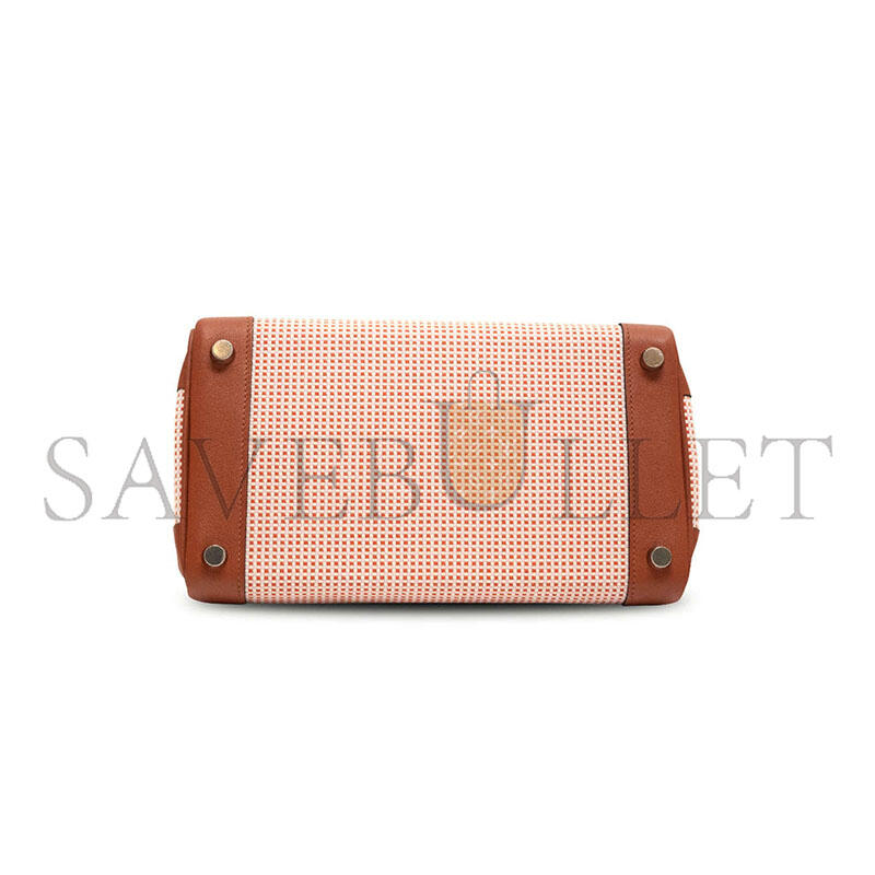 HERMÈS MASTER BIRKIN QUADRILLE 25 BRIQUE TOILE SWIFT (25*20*13cm)